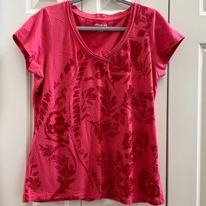 Eddie Bauer Red Floral Long Sleeve Tee